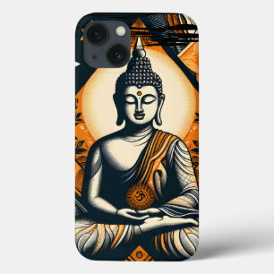 Yoga Buddha em laranja e preto