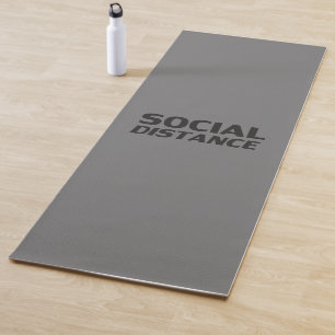 Yoga Distância social, tapete preto de ioga de cinza e