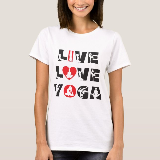 Yoga - Eu Amo Yoga T-Shirt (Frente)