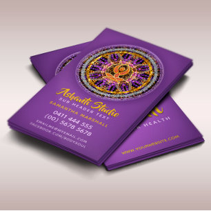 Yoga Goddess Mandala Teal Cartão de visita
