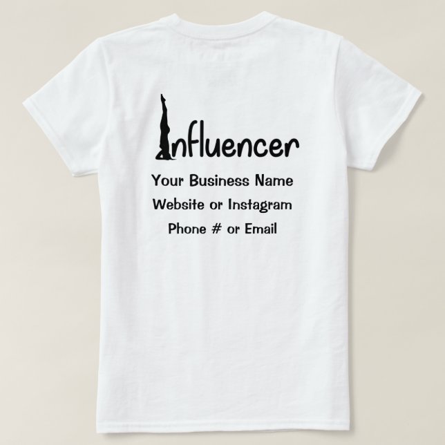 Yoga Influencer T-Shirt (Verso do Design)