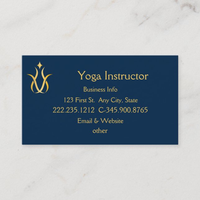 Yoga Instrutor Studio Cartão de visita (Frente)