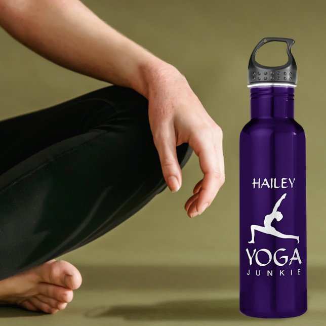 Yoga Junkie White Silhouette 24 Oz Garrafa Água (Criador carregado)