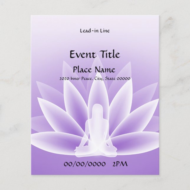 Yoga Lotus Violet Small Event Flyer (Frente)