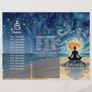 Yoga Meditação Estrela Noite Céu Lua Tri-Dobrável