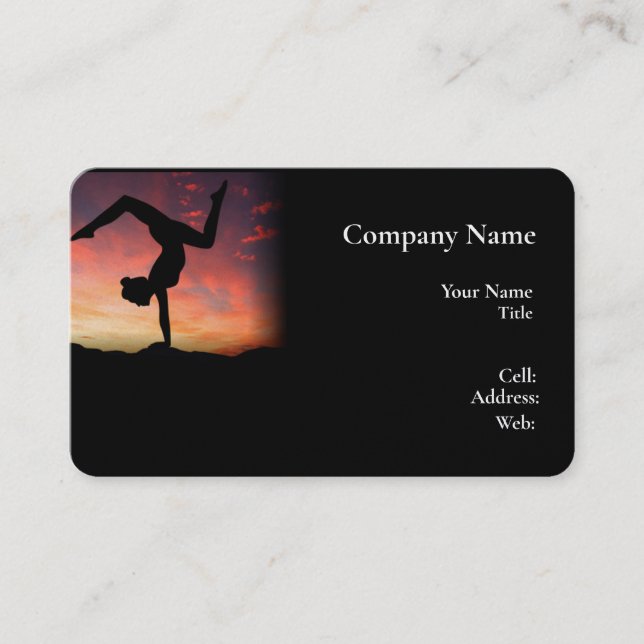 Yoga Modelo Cartão de visita branco básico (Frente)