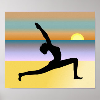 Yoga Na Praia Yoga Pose Poster Impressão
