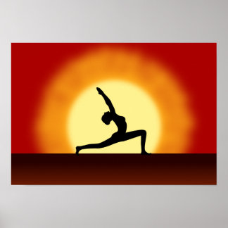 Yoga Pose Silhouette Sunrise Impressões
