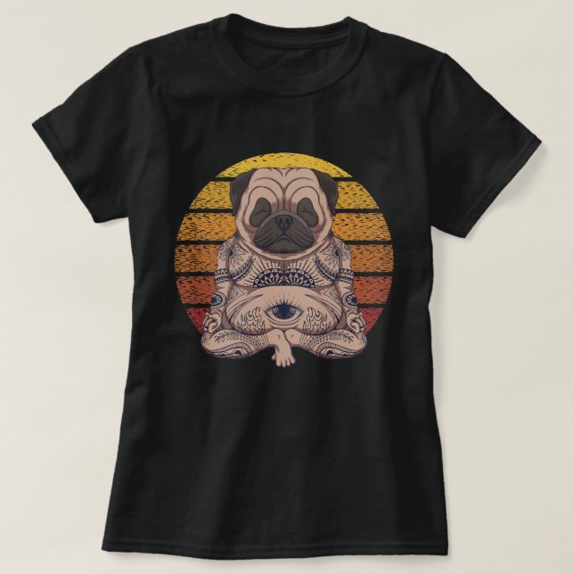 Yoga Pug T-Shirt (Frente do Design)