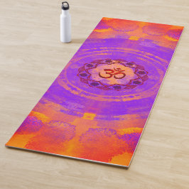 Yoga Símbolo Ohm, mandala - tapete de ioga laranja