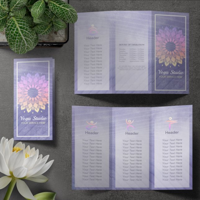 Yoga Studio Tri-Fold Brochure Mandala (Criador carregado)