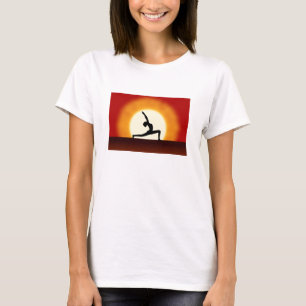 Yoga Sunrise Possuindo Silhouette Ladies T-Shirts