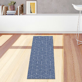 Yoga Tapete de Ioga com Padrão de Hexágono Azul