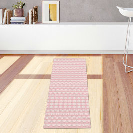 Yoga Tapete de Ioga com Padrão de Ondas Rosa Claro
