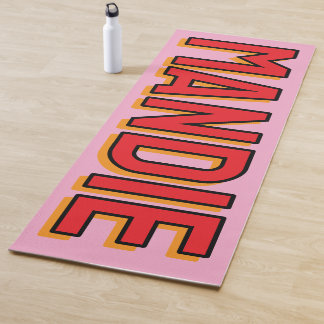 Yoga Tapete de Ioga Nome Rosa Vermelho em 3D