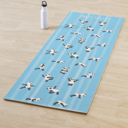 Yoga Tapete de Ioga Panda Azul Nome Personalizado em Am
