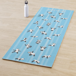 Yoga Tapete de Ioga Panda Azul Nome Personalizado em Am