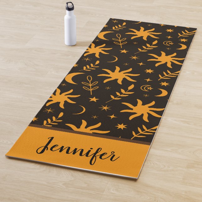 Yoga Tapete de ioga personalizado com sol e lua boho la (In Situ)
