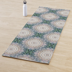 Yoga Tapete de Ioga Zen Verde Azul Mandala Bonito