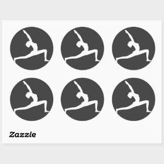 Yoga White Silhouette Woman Colocando Adesivo Redo