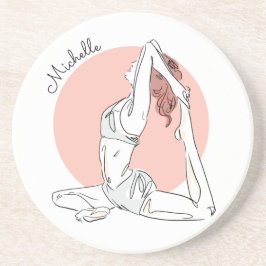 Yoga Woman nome personalizado porta copos sandston