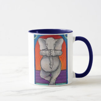 Yogaphant 1 caneca segurada azul da campainha