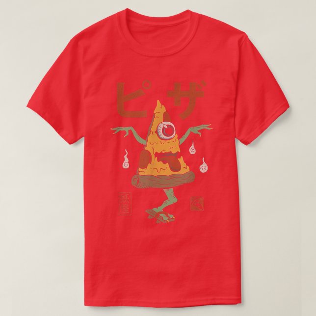 Yokai Pizza Vintage Style T-Shirt (Frente do Design)