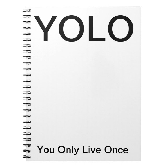 YOLO você vive somente uma vez caderno (Frente)