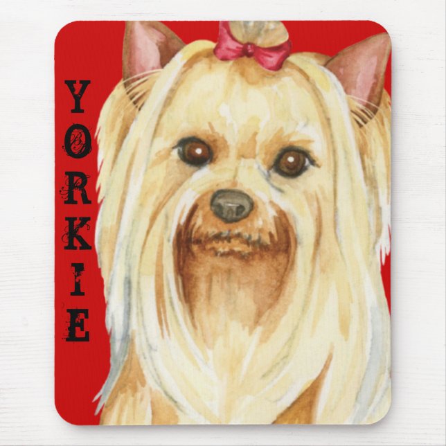 Yorkie Color Block Mouse Pad (Frente)