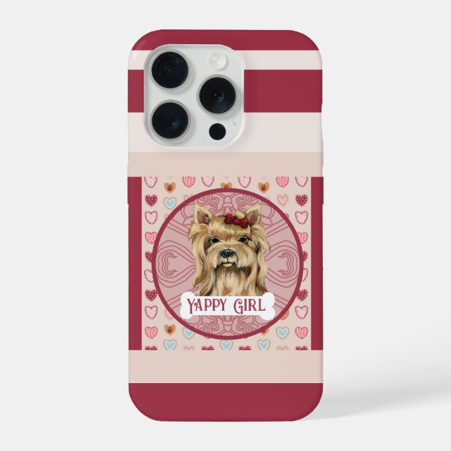 Yorkie + nome Valentine Heart iPhone 11 Pro Case  (Verso)