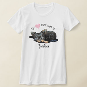 Yorkie Terrier My Heart Pertence A T-Shirt