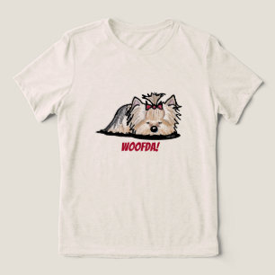 Yorkie Terrier Woofda - Camisa de Tri-Blend