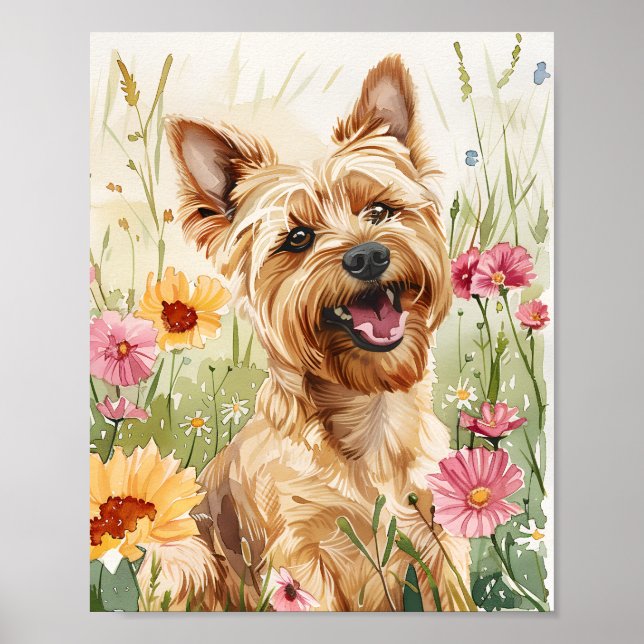 Yorkshire Terrier Poster - Cute Dog Wall Art Impre (Frente)