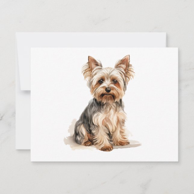 Yorkshire Terrier watercolor impressão Yorkie dog  (Frente)