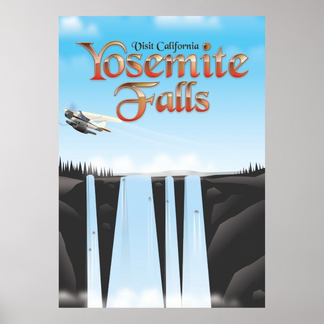 Yosemite Falls California poster de viagens (Frente)