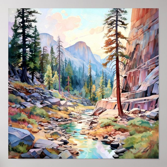 Yosemite National Park Art Impressão (Frente)