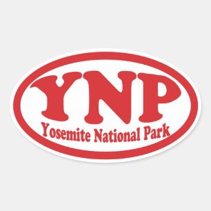 Yosemite National Park - etiqueta oval vermelha