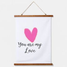 you are my love pink red heart watercolor kidretro