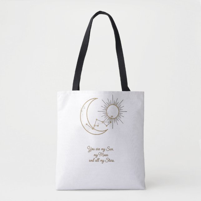 You are my Sun Moon and Stars Tote Bag - Elegant (Frente)