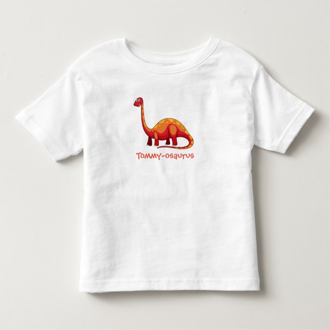 Your Child's Name Dinosaur Design Toddler T-shirt (Frente)