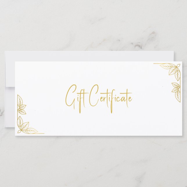 Your Logo Custom Business Gift Certificate (Frente)