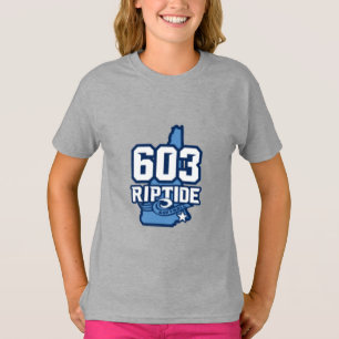 YOUTH Girls 603 Riptide t-shirt com nome e número