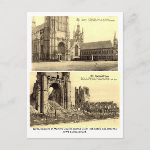 Ypres, Bélgica - Cartões postais de bombardeio W