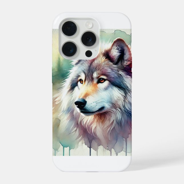 Yukon Wolf 040924AREF125 - Watercolor (Verso)