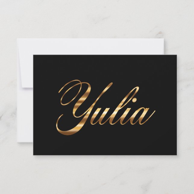 Yulia gold Design Lettering Karte (Frente)