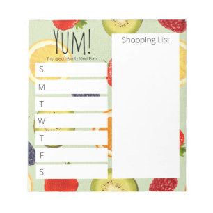 Yum! Bloco de Notas de Planejamento do Menu Person