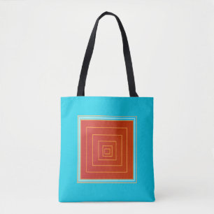 Yummy Aqua e Orange/Red Center >Trendy Tote Bags