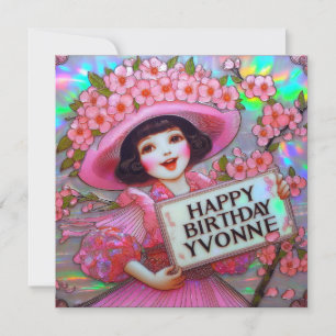 YVONNE ~ Rainha da flor ~ Cartão Plano