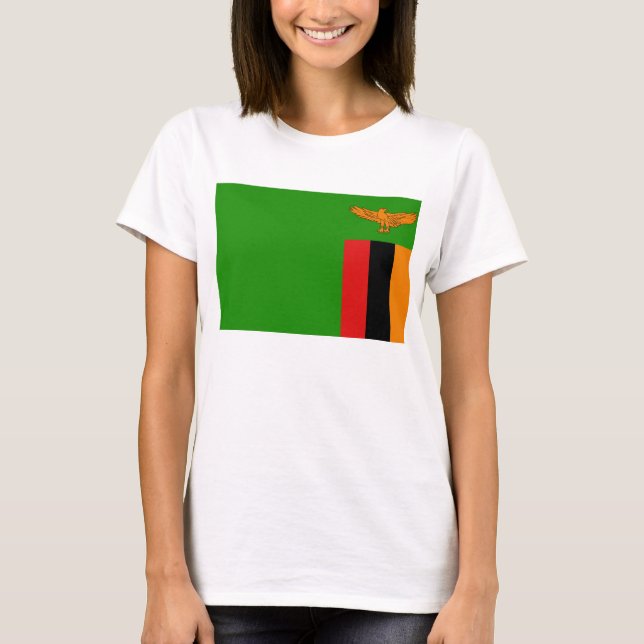 Zâmbia Flag x Map T-Shirt (Frente)