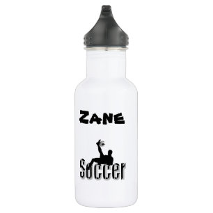 Zane Name Com Design De Futebol, Garrafa De Água